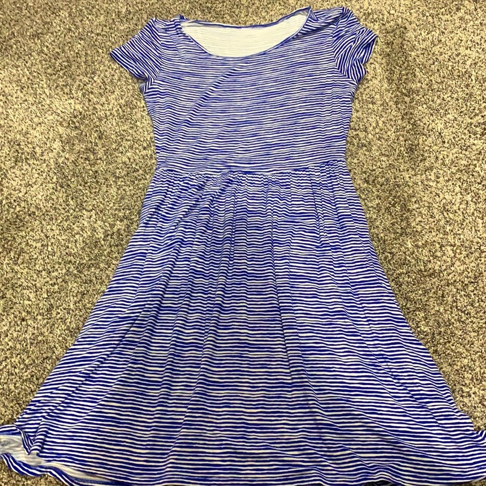 Blue and white summer dress